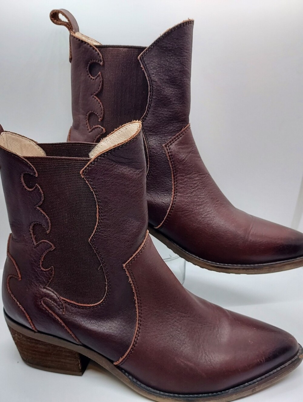GeeWawa Womens 8 Genuine Leather Western Boots